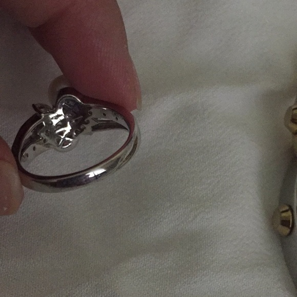 Faux pearl zirconia 14k ring - Picture 2 of 8